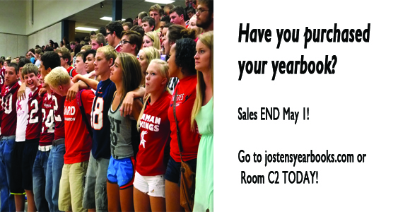 Yearbook sales END May 1