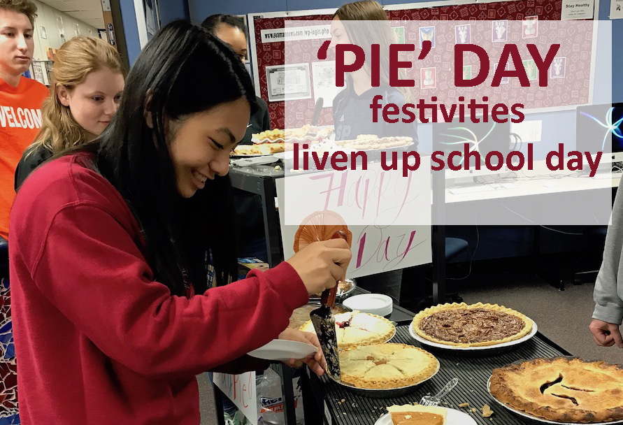 TLC:  Kim Vu concentrates on removing that first piece of apple pie for a customer.  Math Club sold pie for $2 a slice to raise money for the organization.
