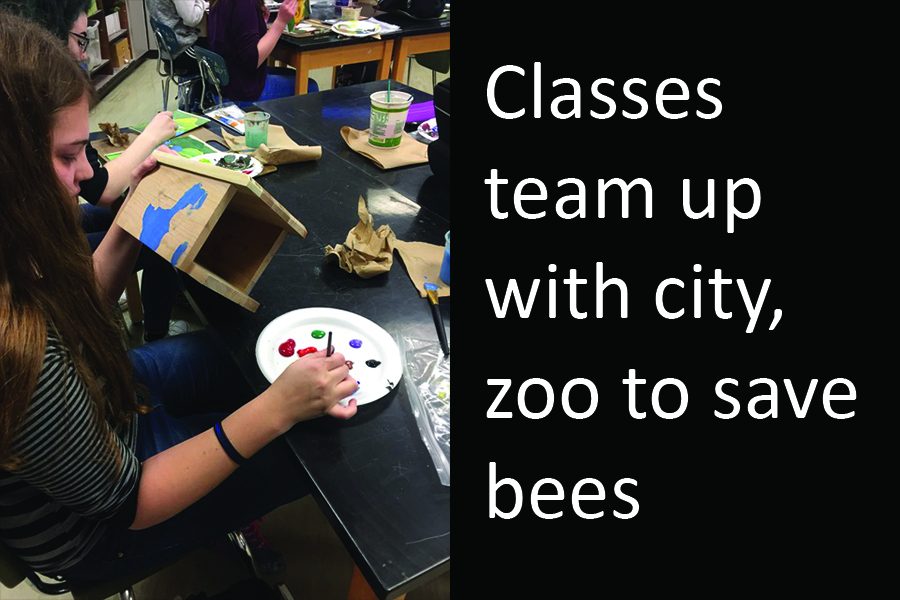 Some of Mrs. Rambergs students have been asked to paint bee houses for the Topeka Zoos pollinator palooza. Students painted native plants and flowers that would attract Kansas bees.