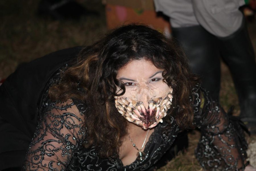 Vivien William shows off her impressive makeup look for the camera during the Haunted Trail. The Haunted Trail took place on October 22, 2021, at 4 pm for the kids trail and 7 pm for the adults trail.